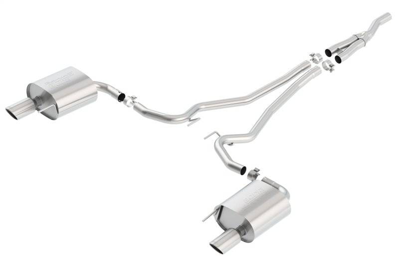 Borla S Type Rear Section 15-17 Ford Mustang 2.3L EcoBoost MT/AT 2.25in pipe 4in tip - Mammoth Racing -