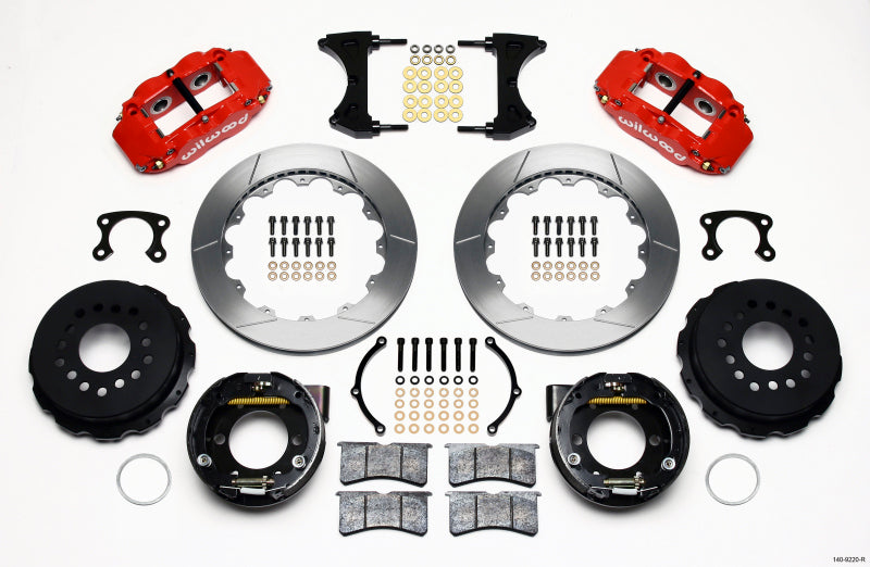 Wilwood Narrow Superlite 4R Rear P-Brk Kit 12.88in Red Small Ford 2.50in Offset - My Store