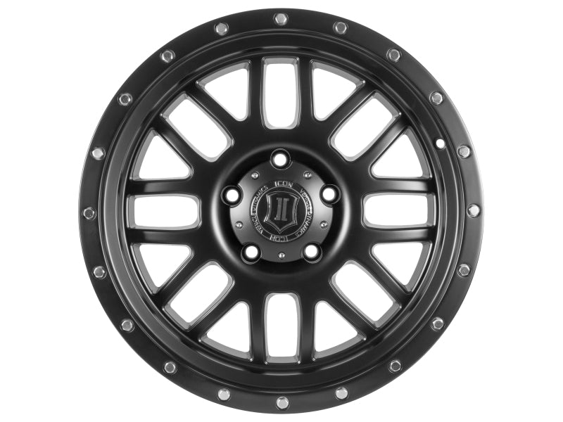 Icon Alpha 20x9 8x170 0mm Offset 5in BS 125.2mm Bore Satin Black Wheel - Mammoth Racing -