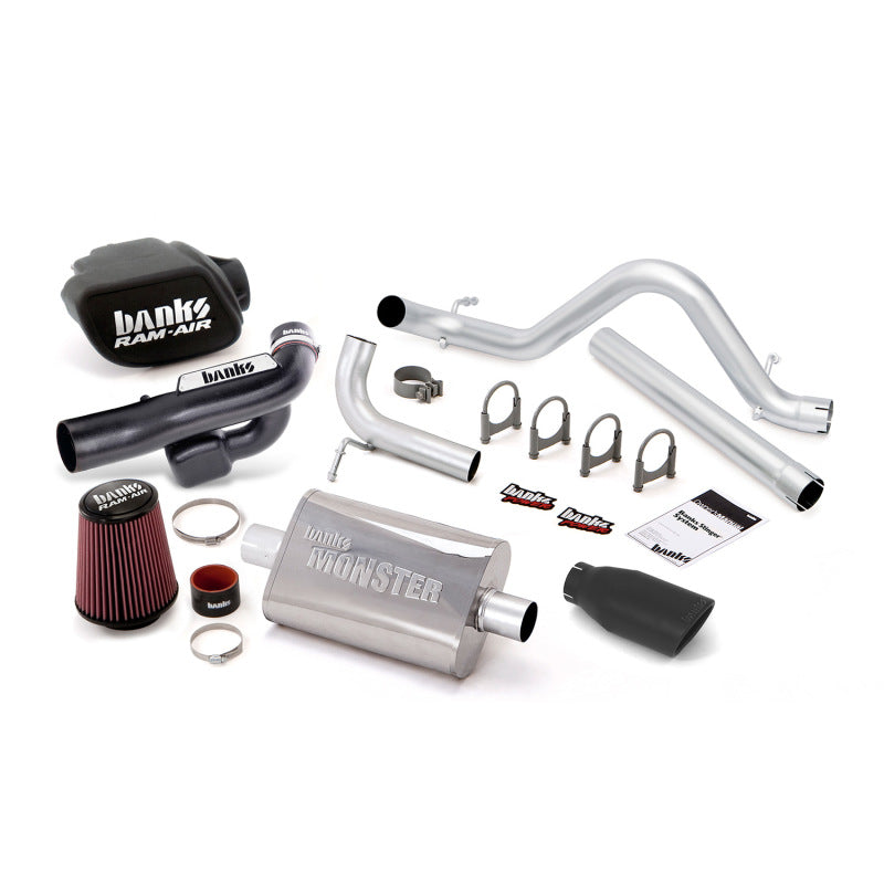 Banks Power 12-15 Jeep 3.6L Wrangler (All) 4dr Stinger Sys (no AutoMind) - SS Single Exh w/ Blk Tip - Mammoth Racing -