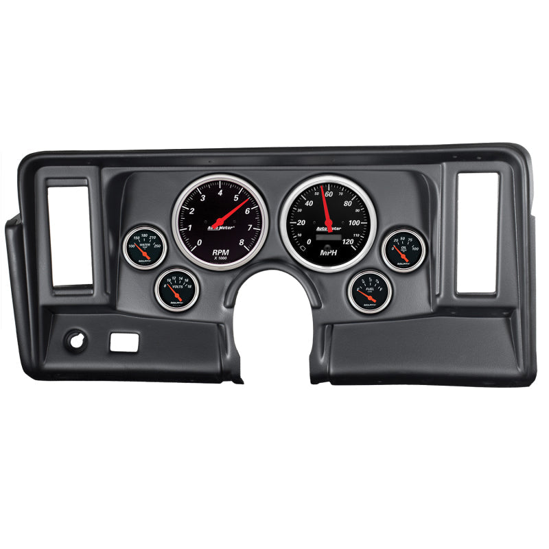 Autometer Designer Black 69-76 Nova Dash Kit 6pc Tach / MPH / Fuel / Oil / Wtmp / Volt - My Store