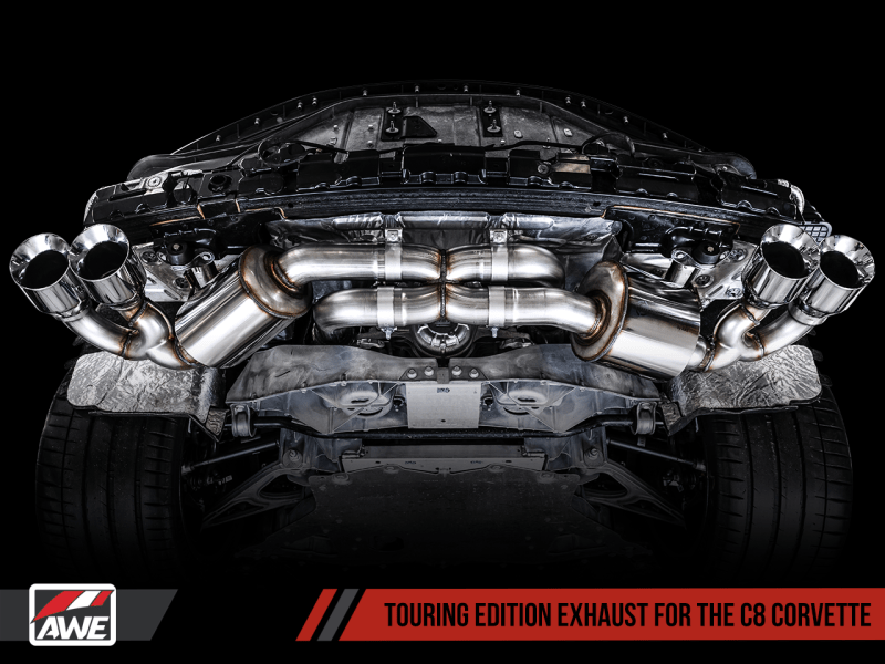 AWE Tuning 2020 Chevrolet Corvette (C8) Touring Edition Exhaust - Quad Diamond Black Tips - My Store