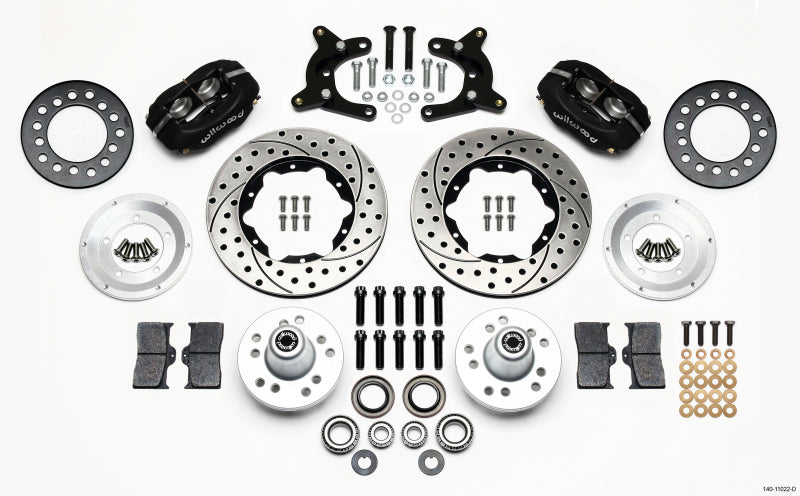 Wilwood Forged Dynalite Front Kit 11.00in Drilled 62-72 CDP A Body - 9in Drum - Mammoth Racing -