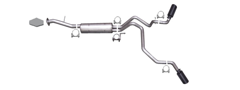 Gibson 00-06 Chevrolet Tahoe LS 4.8l 2.25in Cat-Back Dual Extreme Exhaust - Black Elite - Mammoth Racing -