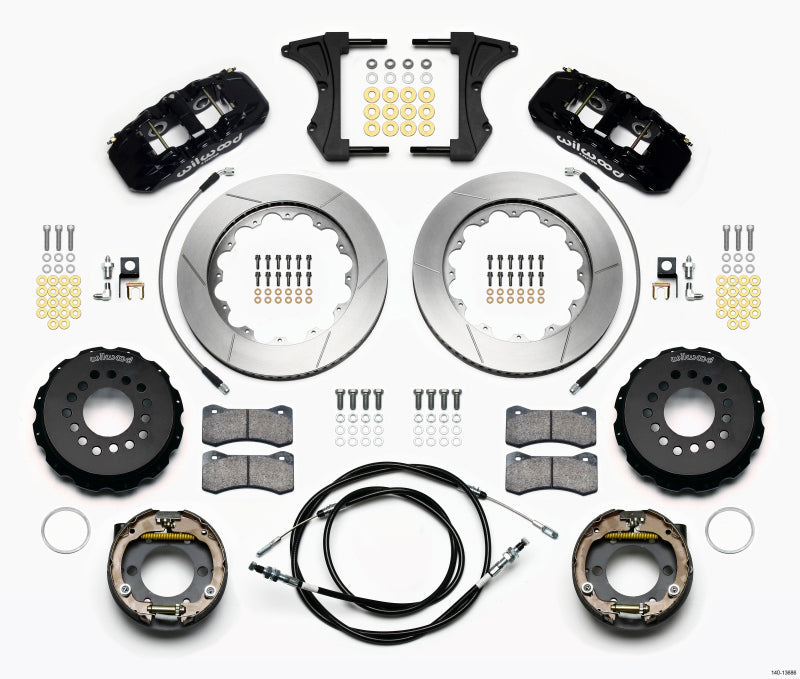 Wilwood Aero4 Rear Kit 14.00 2005-2014 Mustang w/ BMR Suspn. w/Lines - My Store