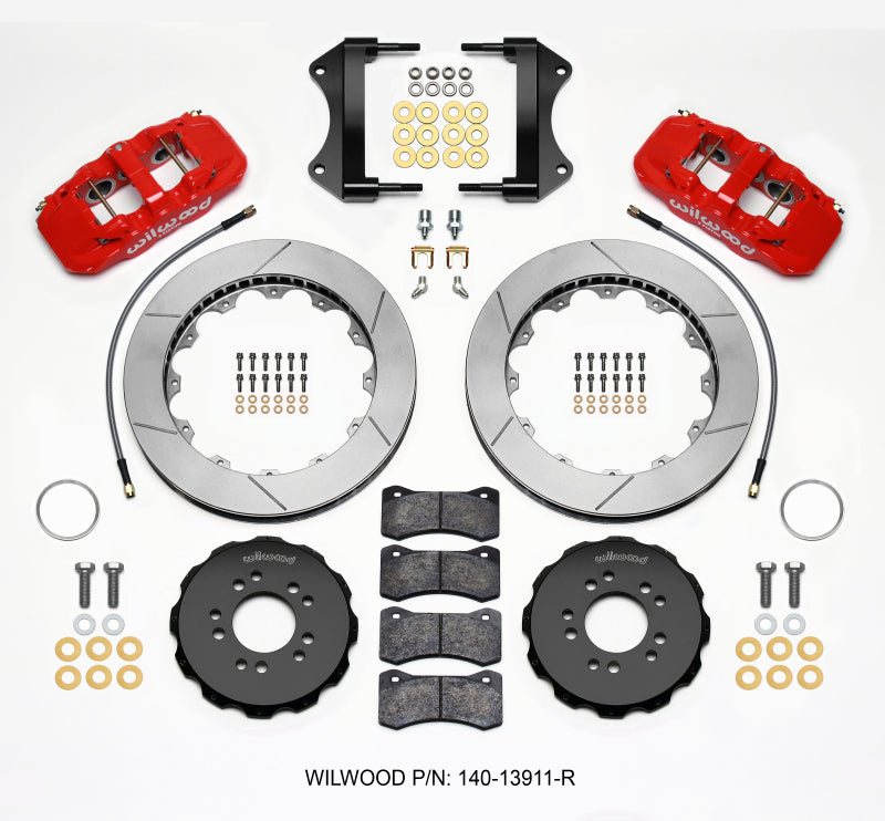 Wilwood Aero6 Front Hat Kit 15.00 Red 2014-up Corvette C7 w/Lines - My Store