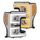 ANZO LED Headlights 17-18 Ford F-250 Super Duty Plank-Style L.E.D. Headlight Chrome (Pair) - Mammoth Racing -