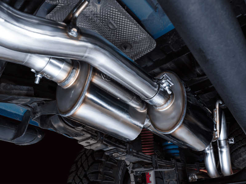AWE 16-22 Toyota Tacoma 0FG Catback Exhaust w/ BashGuard - Dual Diamond Black Tips - My Store