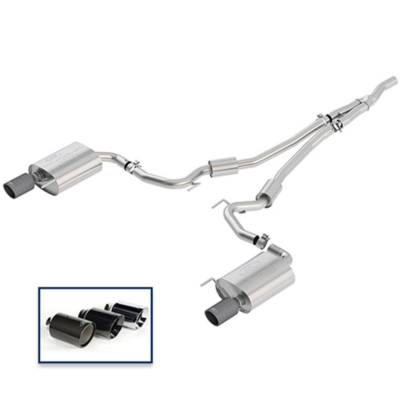 Ford Racing 18+ Mustang 2.3L EcoBoost Cat-Back Sport Exhaust System w/Carbon Fiber Tips - Mammoth Racing -