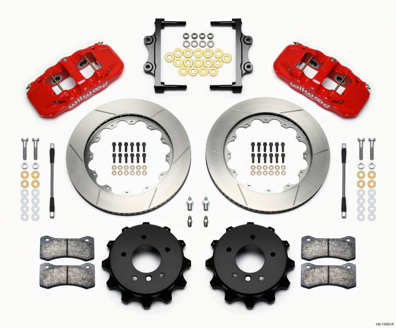 Wilwood Aero4 Rear Kit 14.00 Red 2007-2011 BMW E90 Series w/Lines - My Store