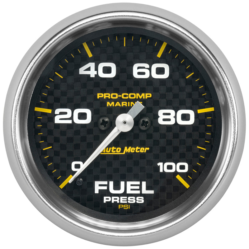 Autometer Marine Carbon Fiber 2-5/8in 100 PSI Digital Stepper Motor Fuel Pressure Gauge - My Store