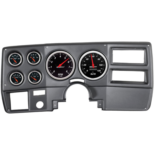 Autometer Designer Black 73-83 Chevy Truck / Suburban Dash Kit 6pc Tach/ Mph/ Fuel/ Oil/ Wtmp/ Volt - My Store