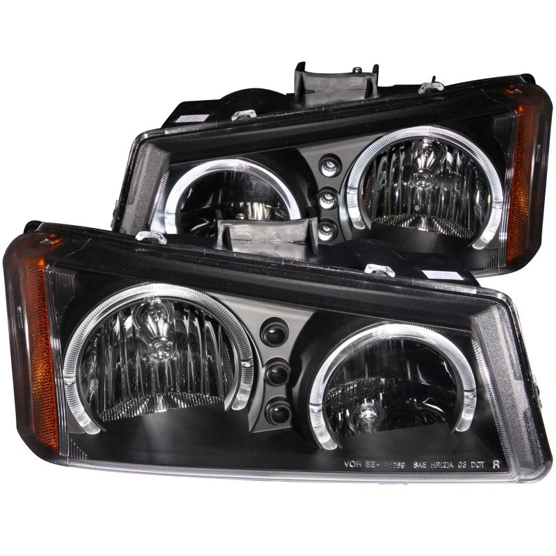 ANZO 2003-2006 Chevrolet Silverado 1500 Crystal Headlights w/ Halo Black - Mammoth Racing -