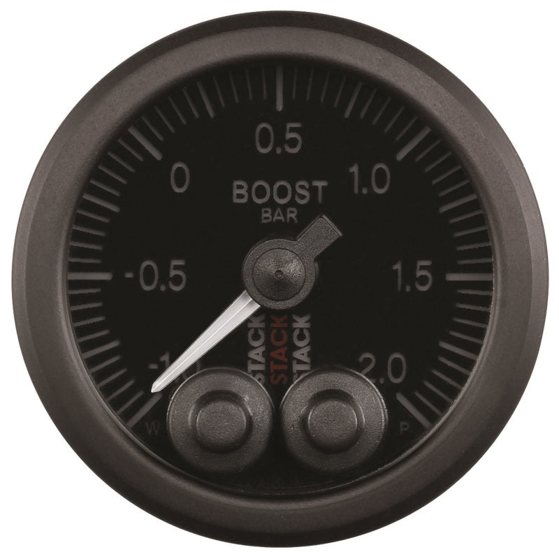 Autometer Stack 52mm -1 to +2 Bar (Incl T-Fitting) Pro-Control Boost Pressure Gauge - Black - My Store