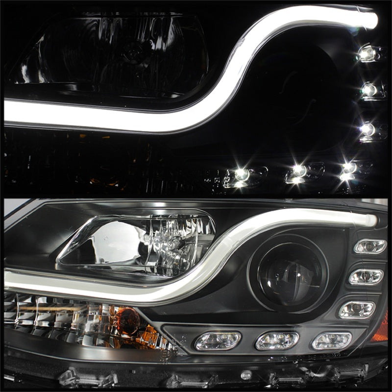 Spyder Volkswagen Jetta 11-14 Projector Headlights Halogen Light Tube DRL Blk PRO-YD-VJ11-LTDRL-BK - Mammoth Racing -