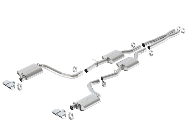 Borla 15-16 Dodge Challenger R/T 5.7L Dual Rectangle Angle Cut Dual Split Rear Exit S-Type Exhaust - My Store