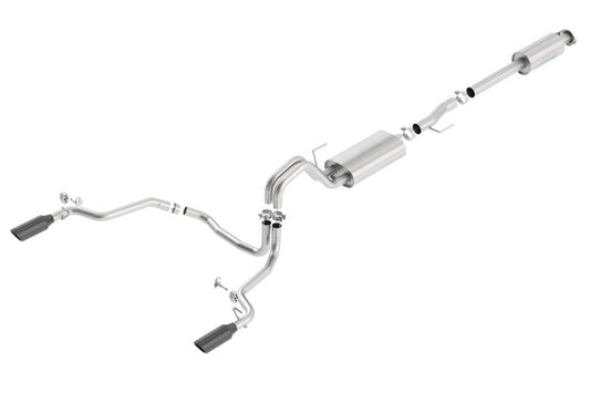 Borla 15-17 Ford F-150 2.7L/ 3.5L EcoBoost/ 5.0L V8 Rear Exit S-Type Catback Exhaust Black Chrome - Mammoth Racing -