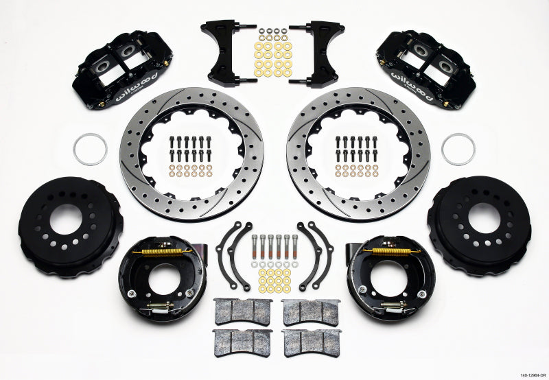 Wilwood Narrow Superlite 4R Rear P-Brk Kit 12.88in Drilled Chevy 12 Bolt w/ C-Clips - Mammoth Racing -
