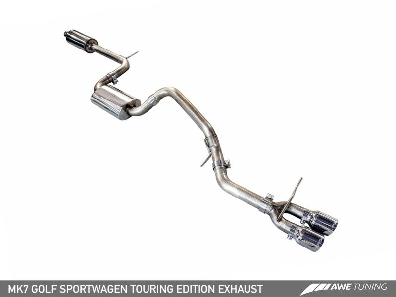 AWE Tuning VW MK7 Golf SportWagen Touring Edition Exhaust w/Diamond Black Tips (90mm) - Mammoth Racing -