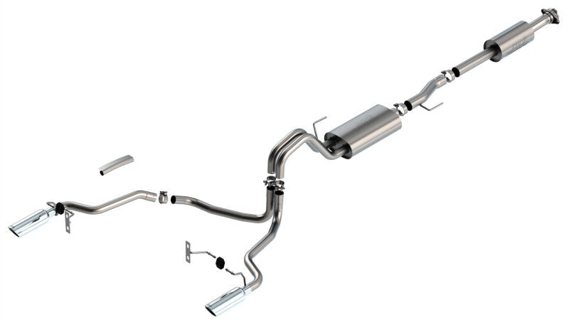 Borla F-150 2021 5.0L 4dr CC SB EC STB Lariat/KR/Platinum/LTD 3/2.25 SRE Cat-Back Touring CHR Tips - Mammoth Racing -