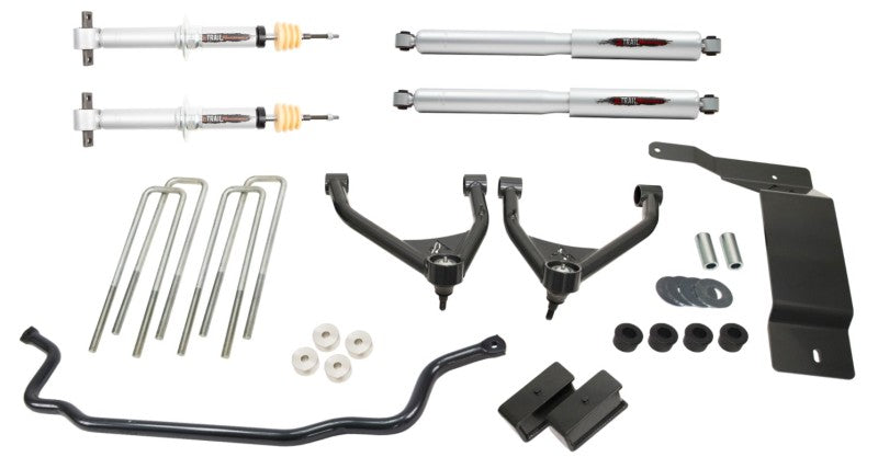 Belltech 07-13 Silverado / Sierra 1500 4WD Ext & Crew Cab 4in Trail Perf Lift Kit w/ Front Sway Bar - Mammoth Racing -