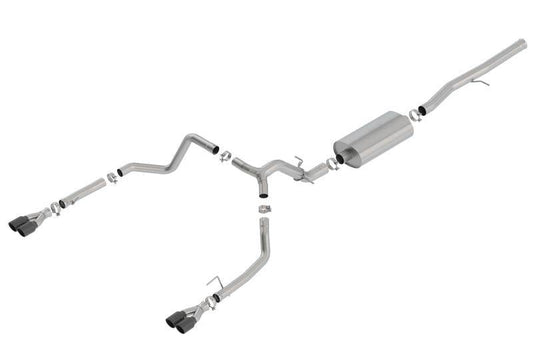 Borla 19 Chevrolet Silverado/GMC Sierra 1500 6.2L SS Touring Catback Exhaust - Black Chrome Tips - Mammoth Racing -