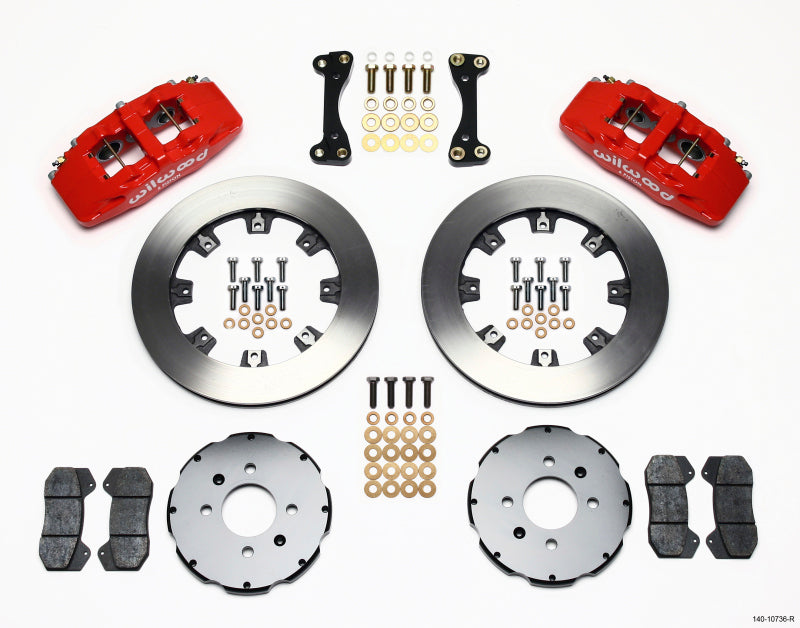 Wilwood Dynapro 6 Front Hat Kit 12.19in Red 90-99 Civic w/240 mm Disc - Mammoth Racing -