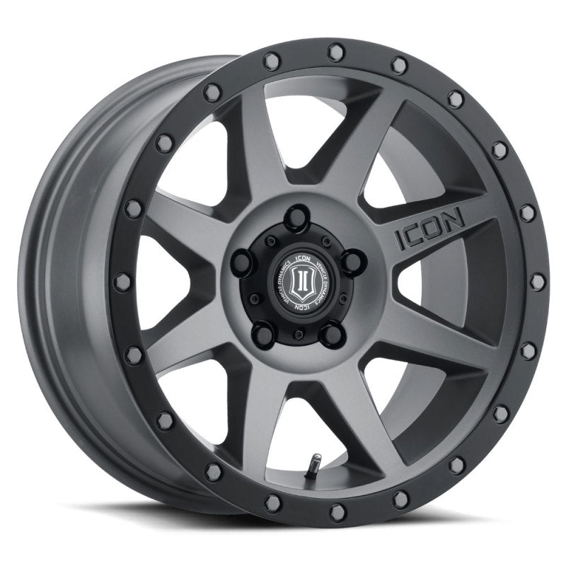 Icon Rebound 17x8.5 5x4.5 0mm Offset 4.75in BS 71.5mm Bore Titanium Wheel - Mammoth Racing -