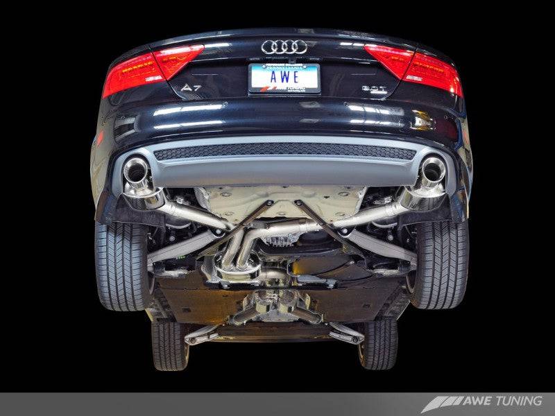 AWE Tuning Audi C7 A7 3.0T Touring Edition Exhaust - Dual Outlet Diamond Black Tips - My Store