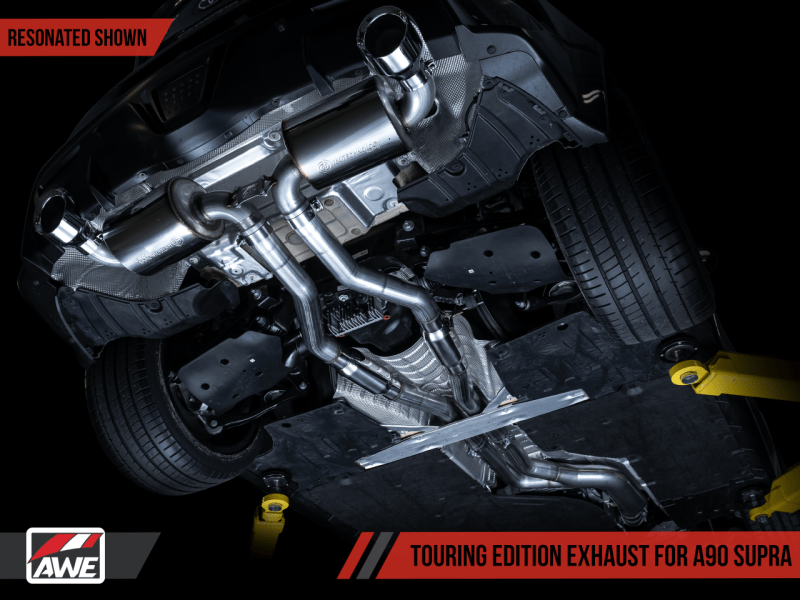 AWE 2020 Toyota Supra A90 Resonated Touring Edition Exhaust - 5in Diamond Black Tips - My Store