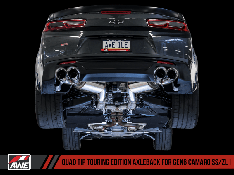 AWE Tuning 16-19 Chevrolet Camaro SS Axle-back Exhaust - Touring Edition (Quad Chrome Silver Tips) - My Store