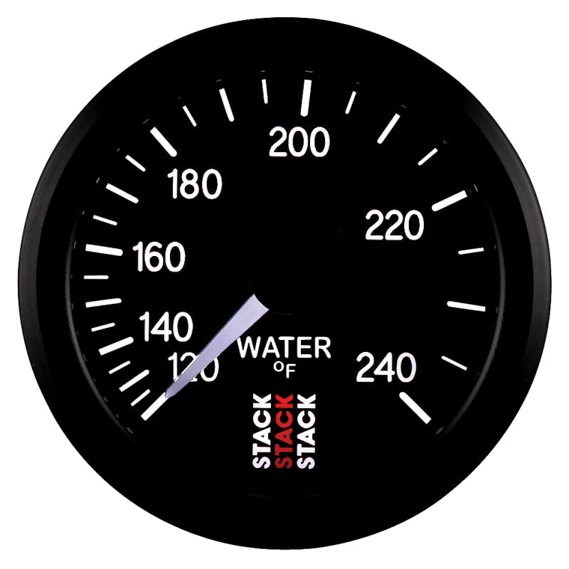 Autometer Stack 52mm 120-240 Deg F 1/2in Npt (M) Mechanical Water Temp Gauge - Black - My Store