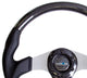 NRG Carbon Fiber Steering Wheel (350mm) Silver Oval Shape w/Leather Trim - My Store
