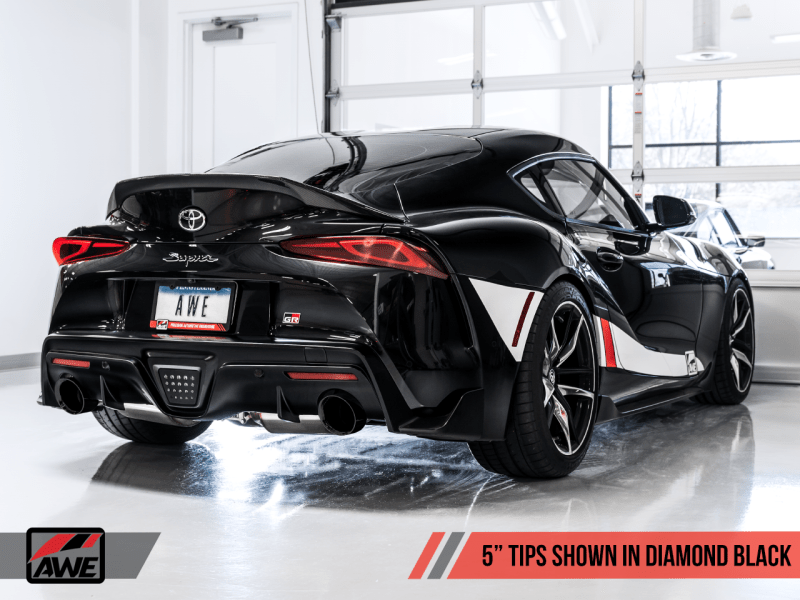 AWE 2020 Toyota Supra A90 Non-Resonated Touring Edition Exhaust - 5in Diamond Black Tips - My Store
