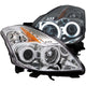 ANZO 2008-2009 Nissan Altima (2 Door ONLY) Projector Headlights w/ Halo Chrome (CCFL) - Mammoth Racing -