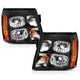 ANZO 2003-2006 Cadillac Escalade Crystal Headlight Black Amber - Mammoth Racing -