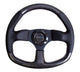 NRG Carbon Fiber Steering Wheel (320mm) Flat Bottom & Leather Trim w/Black Stitching - My Store