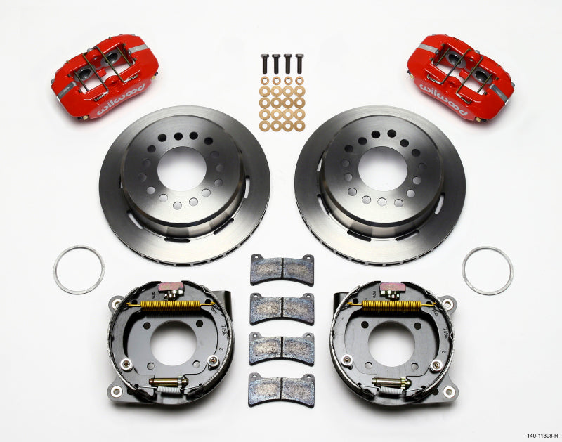 Wilwood Dynapro Low-Profile 11.00in P-Brake Kit - Red Chevy 12 Bolt 2.75in Off w/ C-Clips - Mammoth Racing -