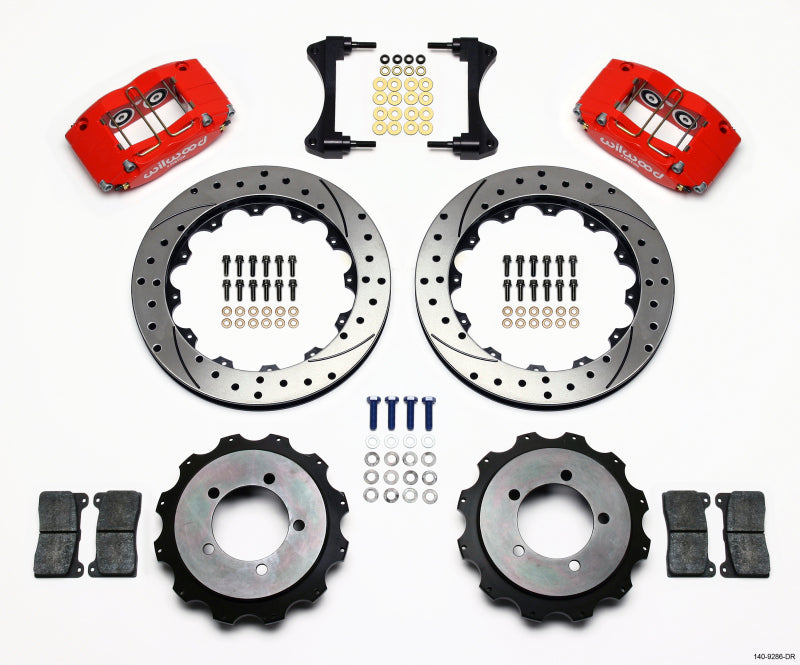 Wilwood Dynapro Radial Rear Kit 13.00in Drilled Red Mitsubishi EVO Viii - My Store