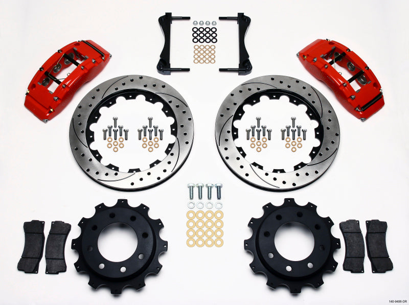 Wilwood Tc6r Rear Kit 16.00in Drilled Red 1999-2010 GM Trk 2500 HD 4.84 Cntr - My Store