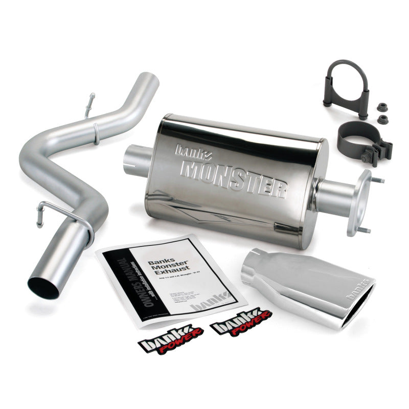 Banks Power 91-95 Jeep 4.0L Wrangler Monster Exhaust System - SS Single Exhaust w/ Chrome Tip - Mammoth Racing -