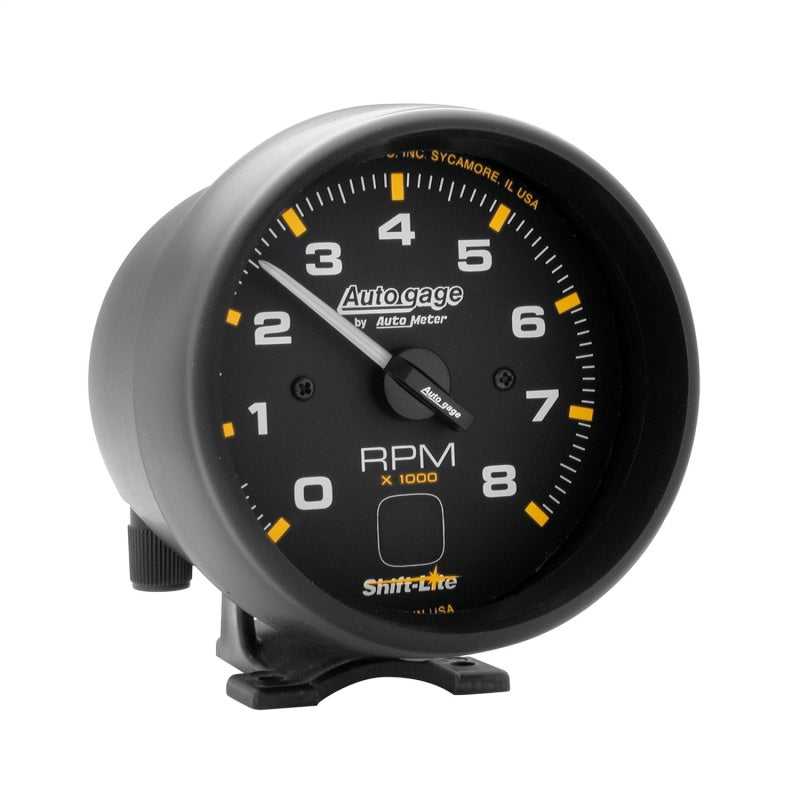 Autometer AutoGage 3-3/4in Pedestal Tachometer 0-8000 RPM Black/Black w/ Shift Light - My Store