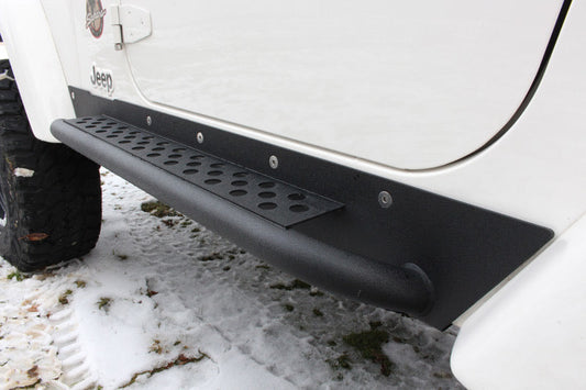 Fishbone Offroad 97-06 Jeep Wrangler TJ Steel Rock Slider - Black Textured Powdercoat - My Store
