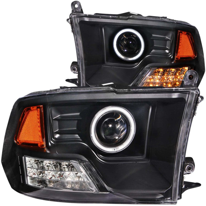 ANZO 2009-2015 Dodge Ram 1500 Projector Headlights w/ Halo Black (CCFL) - Mammoth Racing -