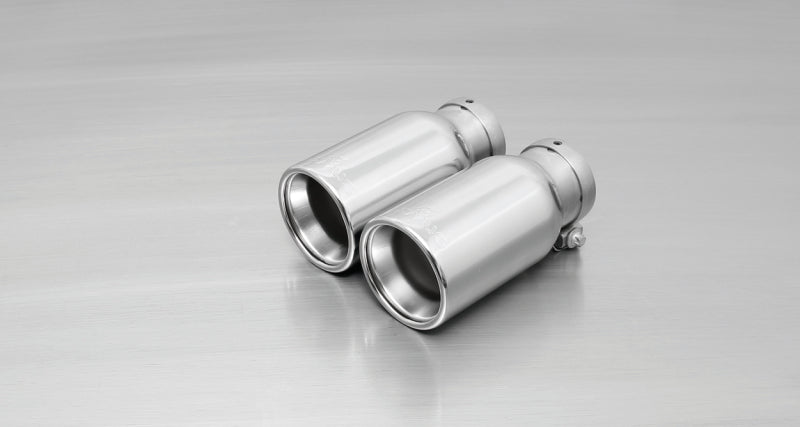 Remus 2011 Abarth Punto Evo Abarth 1.4L 90mm Straight Rolled Edge Chromed Tail Pipe Set - Mammoth Racing -