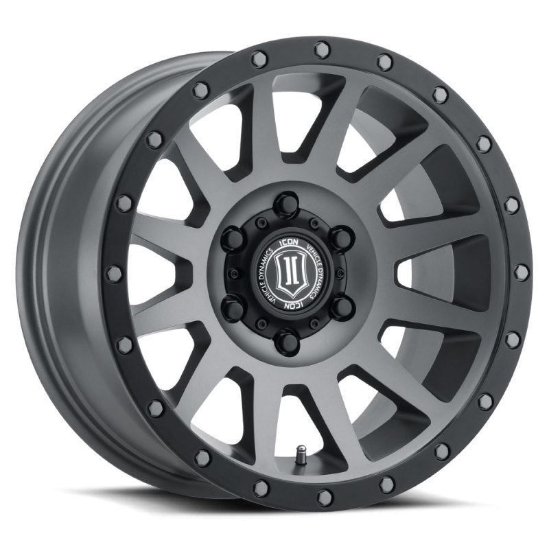 Icon Compression 18x9 6x5.5 0mm Offset 5in BS Titanium Wheel - Mammoth Racing -