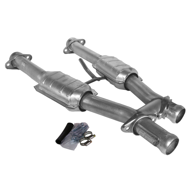 BBK 79-93 Mustang 5.0 Short Mid H Pipe With Catalytic Converters 2-1/2 For BBK Long Tube Headers - My Store