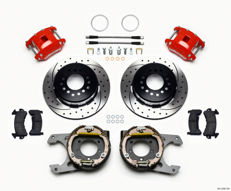 Wilwood D154 P/S P-B Kit Drilled-Red Jeep Dana 35 2.56 Off 5-lug w/ lines - Mammoth Racing -