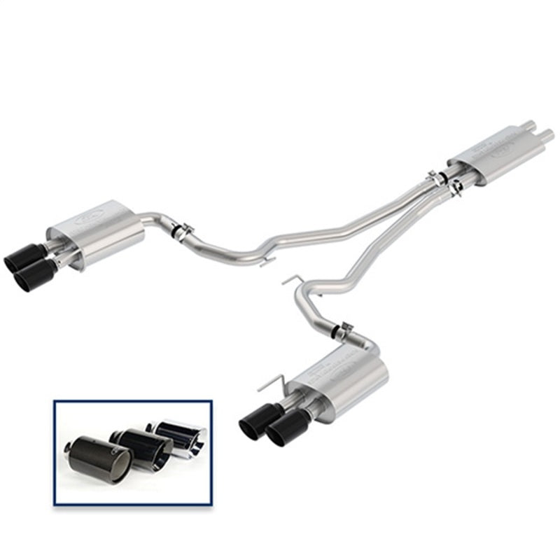 Ford Racing 2018 Mustang Gt 5.0L Cat-Back Touring Exhaust System w/Black Chrome Tips - Mammoth Racing -
