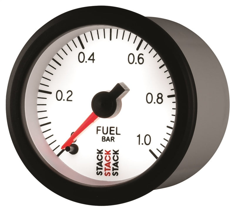 Autometer Stack 52mm 0-1 Bar M10 Male Pro Stepper Motor Fuel Pressure Gauge - White - My Store